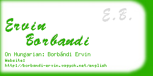 ervin borbandi business card